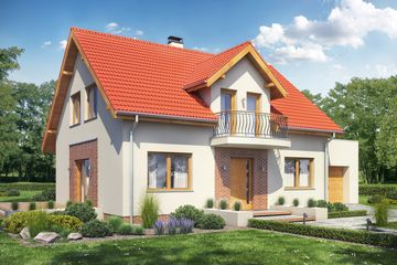  Projekt domu Sowa 2 z garażem (WRL1004) - projekt domu parterowego z poddaszem - Zdjęcie 1