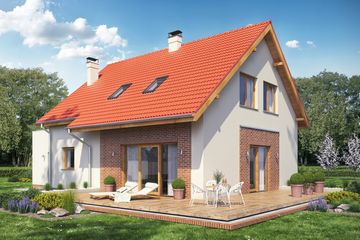  Projekt domu Sowa 2 z garażem (WRL1004) - projekt domu parterowego z poddaszem - Zdjęcie 2