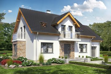  Projekt domu Sowa 4 z garażem (WRL1006) - projekt domu parterowego z poddaszem - Zdjęcie 1