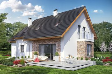  Projekt domu Sowa 4 z garażem (WRL1006) - projekt domu parterowego z poddaszem - Zdjęcie 2