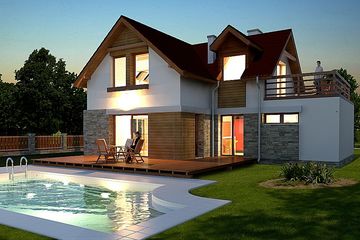  Projekt domu 032 Avis (GDB1017) - projekt domu parterowego z poddaszem - Zdjęcie 3