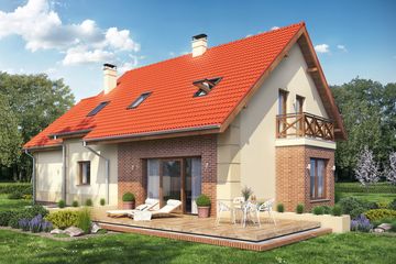  Projekt domu Sowa 6 z garażem 2-st. (WRL1008) - projekt domu parterowego z poddaszem - Zdjęcie 2