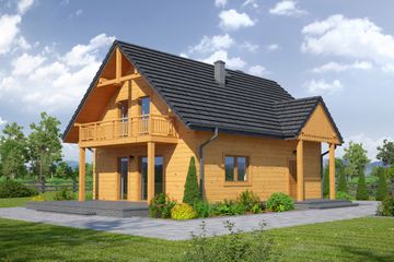  Projekt domu Czocha 3 dws (KRP1958) - projekt domu parterowego z poddaszem - Zdjęcie 1