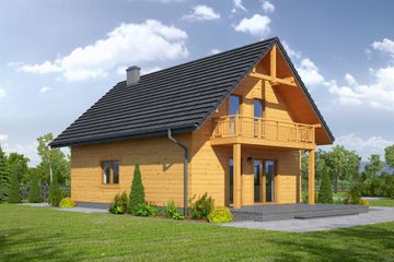  Projekt domu Czocha 3 dws (KRP1958) - projekt domu parterowego z poddaszem - Zdjęcie 2