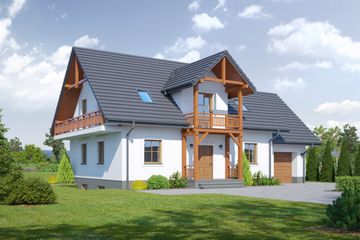  Projekt domu Jaworowo 27 (KRP1959) - projekt domu parterowego z poddaszem - Zdjęcie 1