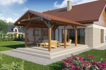  Projekt altany Wiata ogrodowa (WRW1264) - projekt altany parterowego - Zdjęcie 3