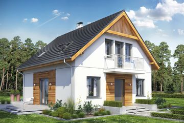  Projekt domu Baset 1 bez garażu (WRL1012) - projekt domu parterowego z poddaszem - Zdjęcie 1