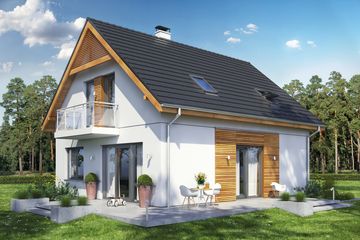  Projekt domu Baset 1 bez garażu (WRL1012) - projekt domu parterowego z poddaszem - Zdjęcie 2