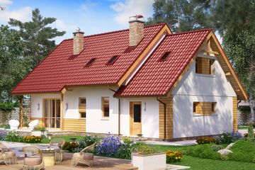  Projekt domu BW-03 wariant 3 (JGC1140) - projekt domu parterowego z poddaszem - Zdjęcie 2