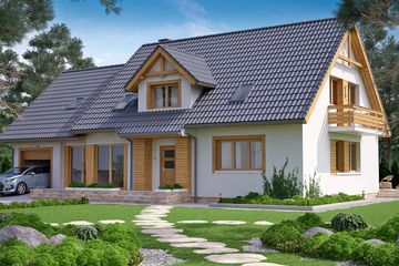  Projekt domu BW-37 z lokalem (JGC1141) - projekt domu parterowego z poddaszem - Zdjęcie 2