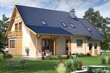  Projekt domu BW-44 wariant 5 (garaż 1st.) (JGC1142) - projekt domu parterowego z poddaszem - Zdjęcie 2