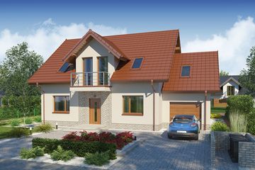  Projekt domu Lutecja PS (WRW1275) - projekt domu parterowego z poddaszem - Zdjęcie 1