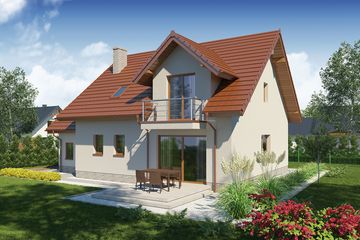 Projekt domu Lutecja PS (WRW1275) - projekt domu parterowego z poddaszem - Zdjęcie 2