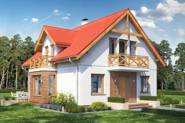  Projekt domu Baset 2 bez garażu (WRL1013) - projekt domu parterowego z poddaszem - Zdjęcie 1