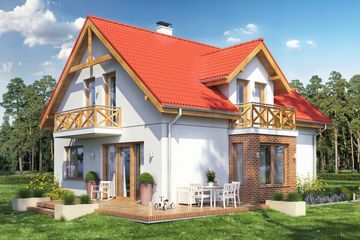  Projekt domu Baset 2 bez garażu (WRL1013) - projekt domu parterowego z poddaszem - Zdjęcie 2