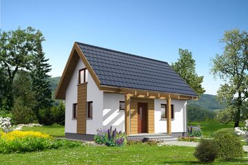  Projekt domu letniskowego Martin LMW18 (WRB1571) - projekt domu letniskowego parterowego z poddaszem - Zdjęcie 1