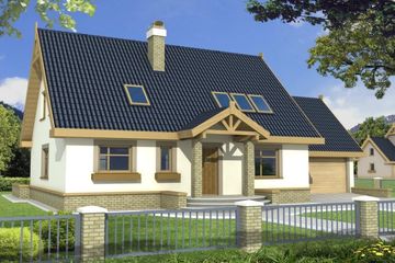  Projekt domu Lilia C 2-garaże (WRD1378) - projekt domu parterowego z poddaszem - Zdjęcie 2