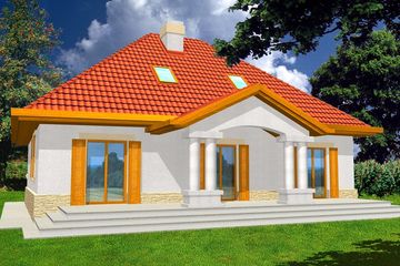  Projekt domu Leokadia wersja B z pojedynczym garażem (WRD1130) - projekt domu parterowego z poddaszem - Zdjęcie 2