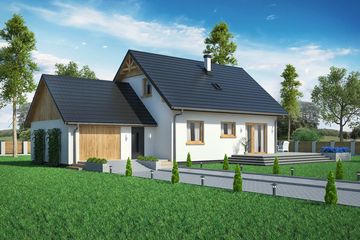  Projekt domu Domek na ul. Sarniej (015 NF-15) (SLF1076) - projekt domu parterowego z poddaszem - Zdjęcie 1