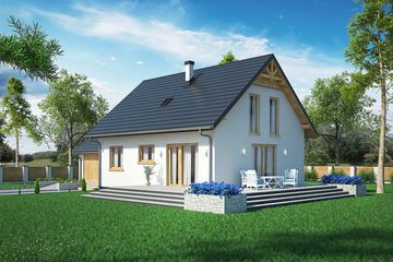  Projekt domu Domek na ul. Sarniej (015 NF-15) (SLF1076) - projekt domu parterowego z poddaszem - Zdjęcie 2