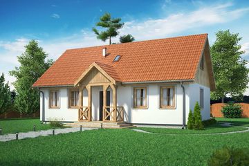  Projekt domu Domek na Podlaskiej (017 ES) (SLF1077) - projekt domu parterowego z poddaszem - Zdjęcie 3