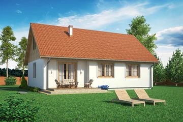  Projekt domu Domek na Podlaskiej (017 ES) (SLF1077) - projekt domu parterowego z poddaszem - Zdjęcie 2