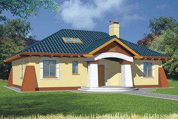  Projekt domu Frodo wersja D dach 2-spadowy z pojedynczym garażem (WRD1086) - projekt domu parterowego z poddaszem - Zdjęcie 2