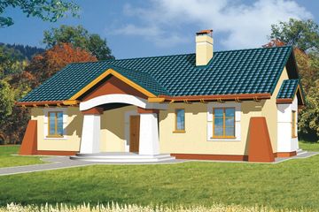  Projekt domu Frodo wersja B dach 4-spadowy z pojedynczym garażem (WRD1084) - projekt domu parterowego z poddaszem - Zdjęcie 2