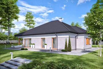 Projekt domu TK74 - parterowy dom, dach kopertowy - ujęcie 4