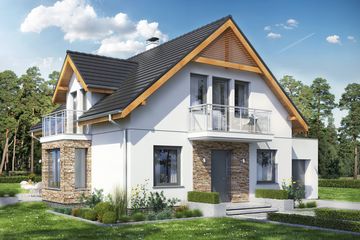  Projekt domu Baset 3 z garażem (WRL1014) - projekt domu parterowego z poddaszem - Zdjęcie 1