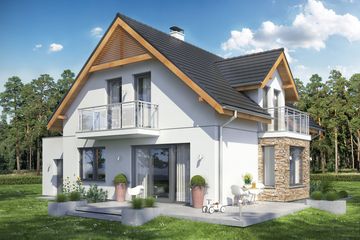  Projekt domu Baset 3 z garażem (WRL1014) - projekt domu parterowego z poddaszem - Zdjęcie 2