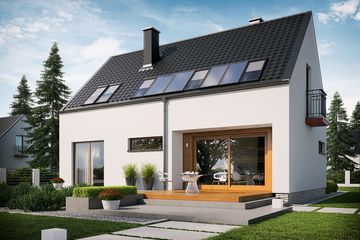 Projekt domu E11 economic - parterowy z poddaszem dom o powierzchni 103,56 m², dach dwuspadowy - ujęcie 4