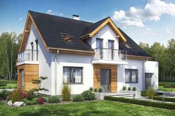  Projekt domu Sowa 3 z garażem (WRL1005) - projekt domu parterowego z poddaszem - Zdjęcie 1