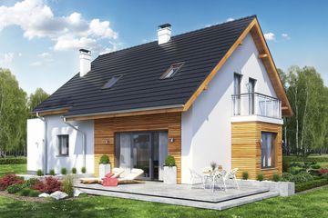  Projekt domu Sowa 3 z garażem (WRL1005) - projekt domu parterowego z poddaszem - Zdjęcie 2