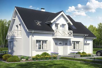  Projekt domu Sowa 7 z garażem (WRL1011) - projekt domu parterowego z poddaszem - Zdjęcie 1