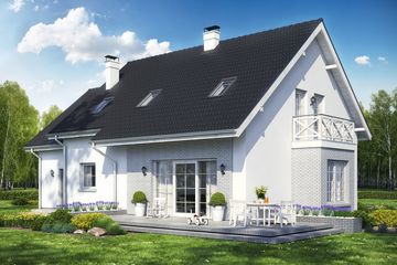  Projekt domu Sowa 7 z garażem (WRL1011) - projekt domu parterowego z poddaszem - Zdjęcie 2