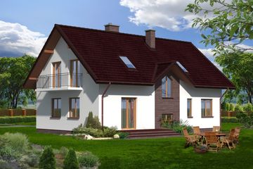 Projekt domu Alcamo Termo - parterowy z poddaszem dom o powierzchni 153,57 m², dach dwuspadowy - ujęcie 2