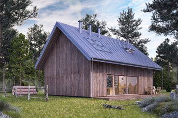  Projekt domu Uniwersalny natura #1 (KRB1024) - projekt domu parterowego z poddaszem - Zdjęcie 2