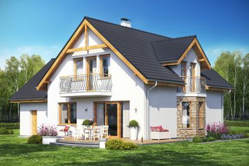  Projekt domu Baset 5 z garażem XL (WRL1016) - projekt domu parterowego z poddaszem - Zdjęcie 2