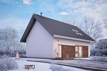  Projekt domu Uniwersalny standard #1 (KRB1044) - projekt domu parterowego z poddaszem - Zdjęcie 1