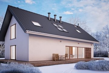  Projekt domu Uniwersalny standard #3 (KRB1046) - projekt domu parterowego z poddaszem - Zdjęcie 2