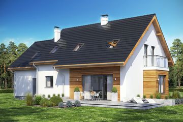  Projekt domu Sowa 5 z garażem 2-st. (WRL1007) - projekt domu parterowego z poddaszem - Zdjęcie 2