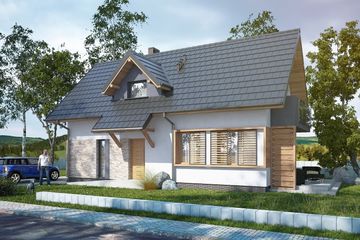  Projekt domu Exilis I (SLS1041) - projekt domu parterowego z poddaszem - Zdjęcie 1