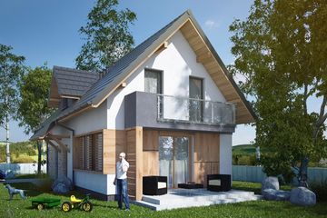  Projekt domu Exilis I (SLS1041) - projekt domu parterowego z poddaszem - Zdjęcie 2