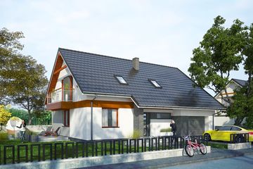  Projekt domu Propositus I G1 (SLS1047) - projekt domu parterowego z poddaszem - Zdjęcie 1