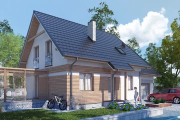  Projekt domu Similis V PG1 (SLS1049) - projekt domu parterowego z poddaszem - Zdjęcie 1