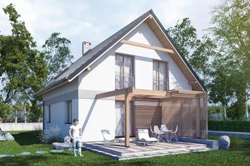  Projekt domu Similis V PG1 (SLS1049) - projekt domu parterowego z poddaszem - Zdjęcie 2