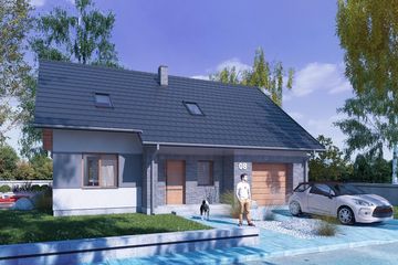  Projekt domu Simplex I G1 (SLS1050) - projekt domu parterowego z poddaszem - Zdjęcie 1