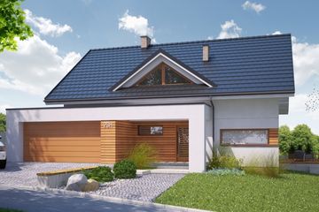  Projekt domu Suus I PG2 (SLS1051) - projekt domu parterowego z poddaszem - Zdjęcie 1