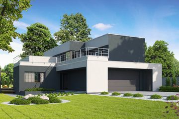  Projekt domu Ambitny D1 (WWB1000) - projekt domu z pełnym piętrem - Zdjęcie 1